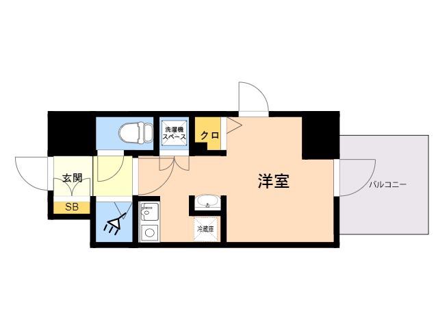 MODERN PALAZZO天神南Ⅱ(ワンルーム/2階)の間取り写真