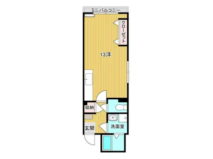 プロートン泰平(ワンルーム/3階)の間取り写真