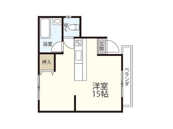 坪井ビル(ワンルーム/1階)の間取り写真