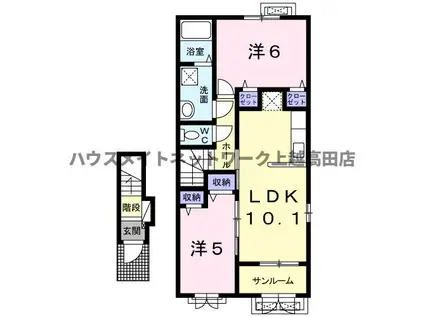 ピュアパレス(2LDK/2階)の間取り写真