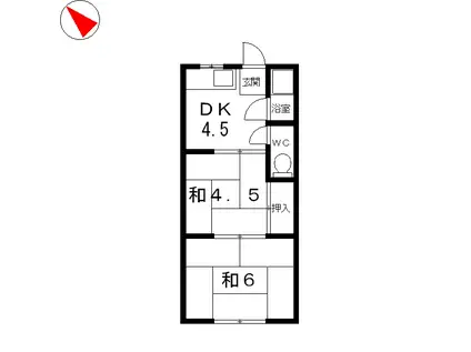 中村ハイツ(2DK/2階)の間取り写真