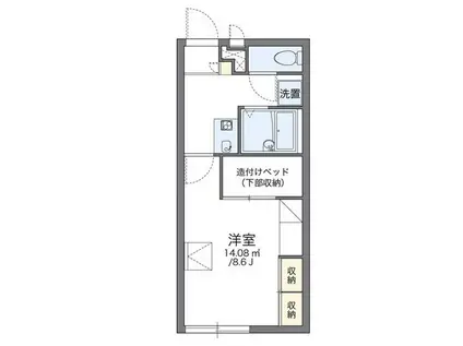 レオパレスグローリー(1K/1階)の間取り写真