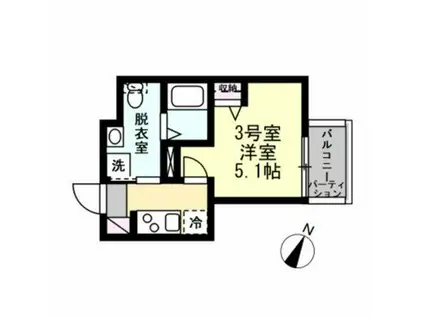 メレ小田急相模原(1K/3階)の間取り写真