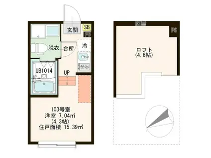 リラ・クロレ(ワンルーム/1階)の間取り写真