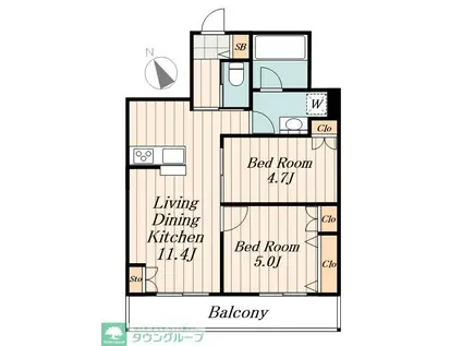 メゾン・エクレール(2LDK/1階)の間取り写真