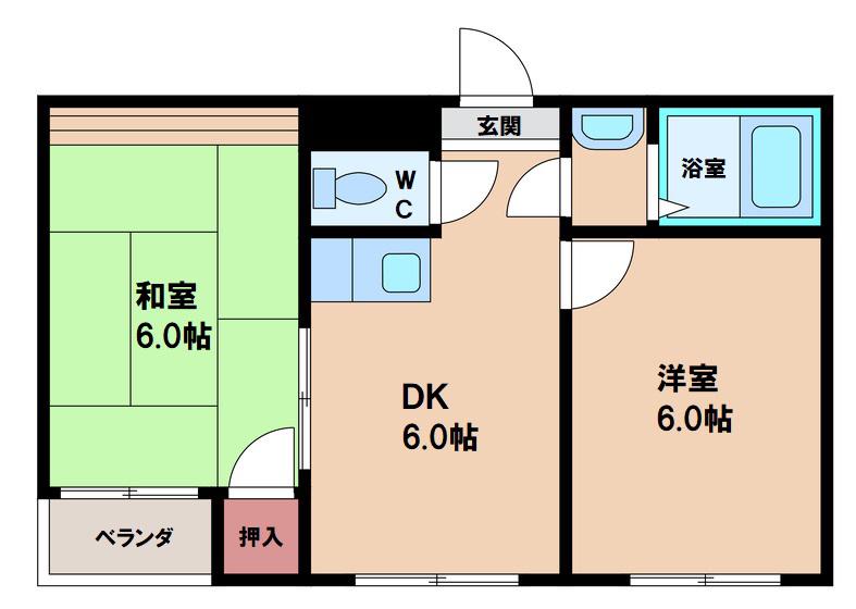 タレックスビル(2DK/2階)の間取り写真