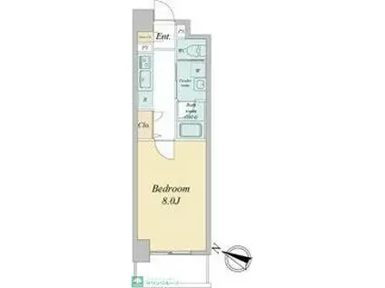 RIDGE大曾根(1K/13階)の間取り写真