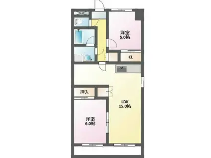 ヴィクトワール弐番館(2LDK/1階)の間取り写真