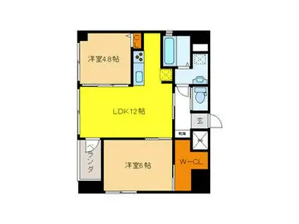 AZMOND(2LDK/5階)の間取り写真