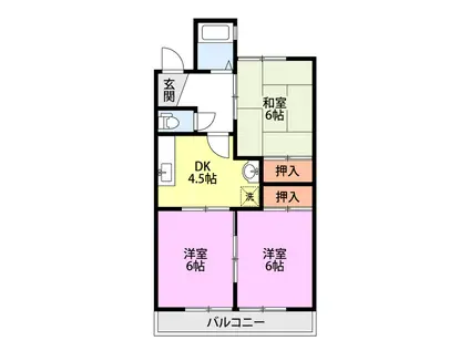 ヴィラ・ホシ(3DK/4階)の間取り写真