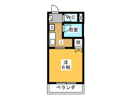 サープラスAKI A棟(1K/2階)の間取り写真