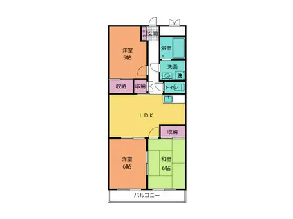 マンション名倉(3LDK/1階)の間取り写真