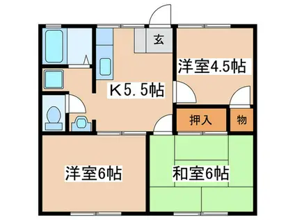 コーポ神谷(3K/1階)の間取り写真