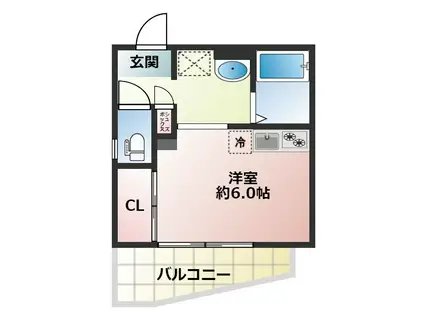 ワコーレヴィアーノ須磨月見山本町(ワンルーム/2階)の間取り写真