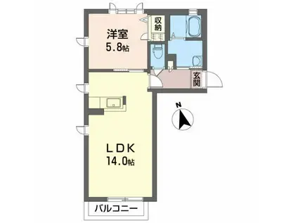 ガーデンヒルズE(1LDK/1階)の間取り写真