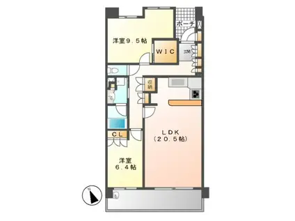 プライムメゾン富士見台(2LDK/3階)の間取り写真