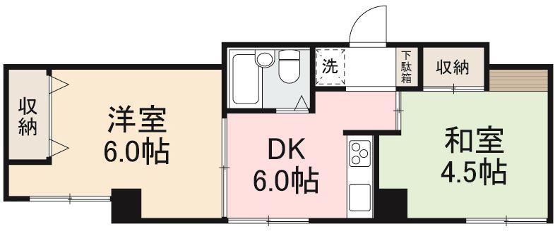ONEBY1(2DK/3階)の間取り写真