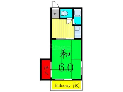 第一清美荘(1K/2階)の間取り写真