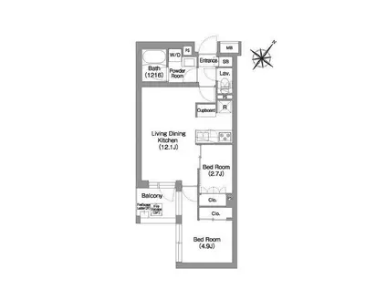 コンフォリア・リヴ渋谷本町(2LDK/3階)の間取り写真