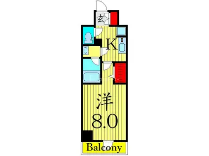 GRANPASEO三ノ輪(1K/13階)の間取り写真