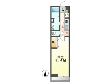 リブリ・アルコバレーノ(1K/2階)の間取り写真