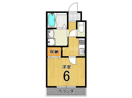 ネオコーポ住吉(1K/3階)の間取り写真