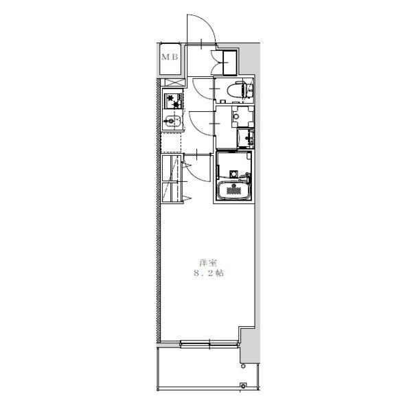 S-RESIDENCE金山ALTANO(1K/6階)の間取り写真