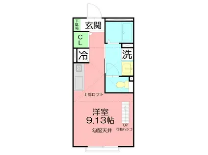 イースト OCEAN(ワンルーム/2階)の間取り写真