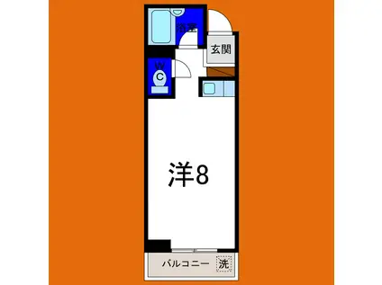 ハイツ21(ワンルーム/2階)の間取り写真