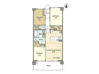 ドゥーエ町屋(3LDK/4階)の間取り写真