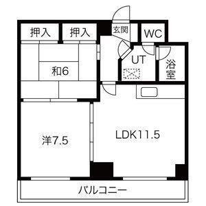 オカダビル(2LDK/3階)の間取り写真