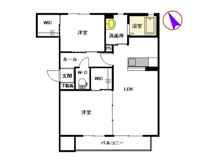 クリプトン(2LDK/2階)の間取り写真