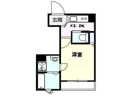 ラシーネ ルーチェ(1K/2階)の間取り写真