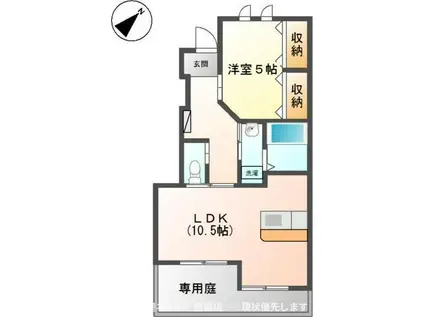 LUNAI SAKURAI(1LDK/1階)の間取り写真