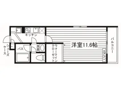 プエルラスクェアアコオIII番館(1K/3階)の間取り写真