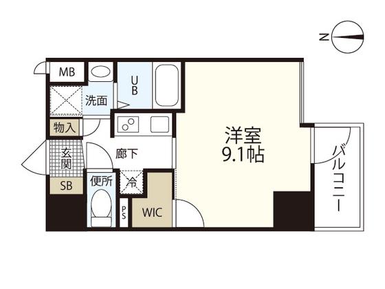 IーSTAGE住吉町(1K/2階)の間取り写真