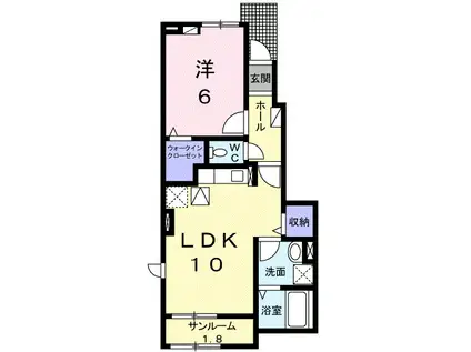 ミリア リゾートIII(1LDK/1階)の間取り写真