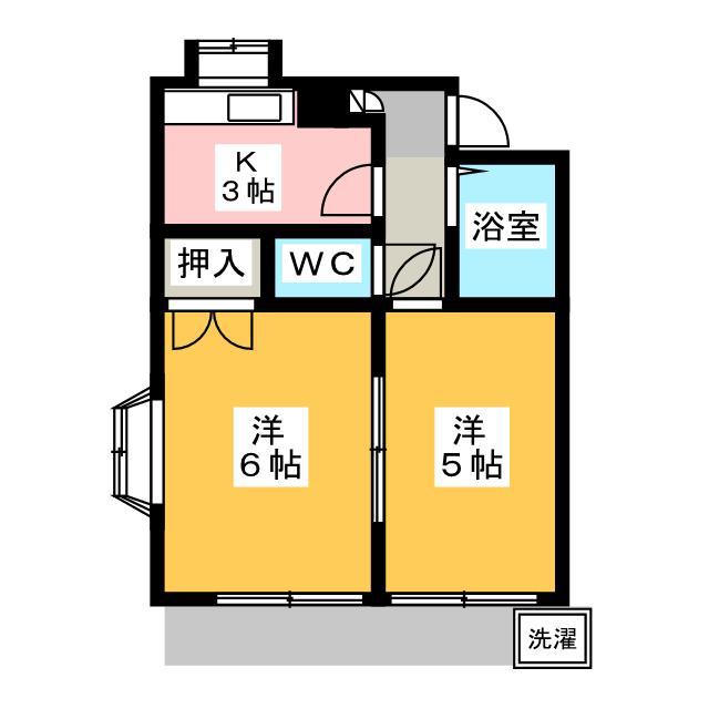 コーポ弘文館(2K/1階)の間取り写真