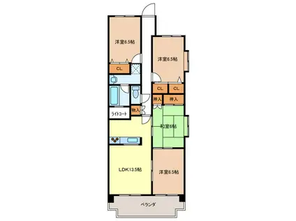 ドムス喜兵衛 風の棟(4LDK/1階)の間取り写真