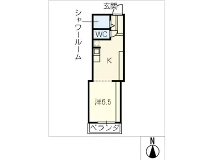 アーバンヴィラ覚王山(1K/3階)の間取り写真