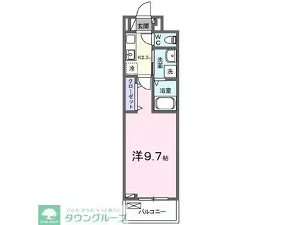 クルタ ラプシ(1K/3階)の間取り写真