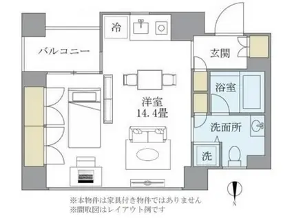 KDXレジデンス南麻布(ワンルーム/3階)の間取り写真