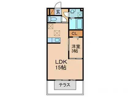 セジュール光(1LDK/1階)の間取り写真