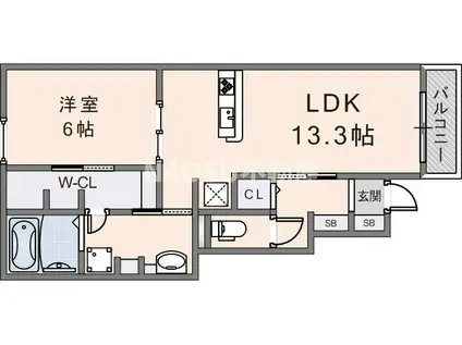 グランディール南四条(1LDK/1階)の間取り写真