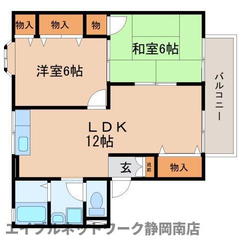 プルミエールB(2LDK/1階)の間取り写真