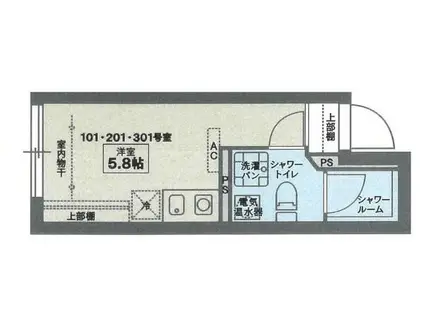 COCOFLAT東高円寺(ワンルーム/2階)の間取り写真