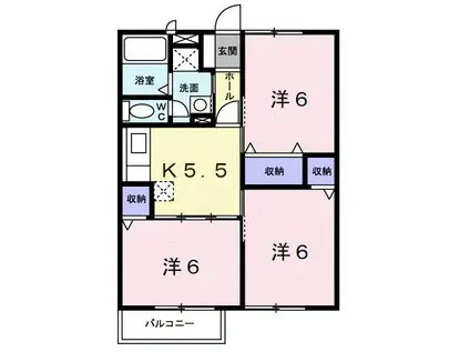 メゾン・エトワールII(3K/2階)の間取り写真