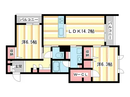 シャーメゾン アヴニール(2LDK/3階)の間取り写真