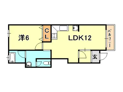 ドミール東芦屋(1LDK/1階)の間取り写真