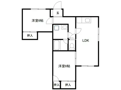 ラフォーレ3番館(2DK/2階)の間取り写真